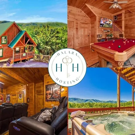 Amazing Rocky Top Views - Cabin With Great Views, 2 Hot Tubs, Theater, Game Rm